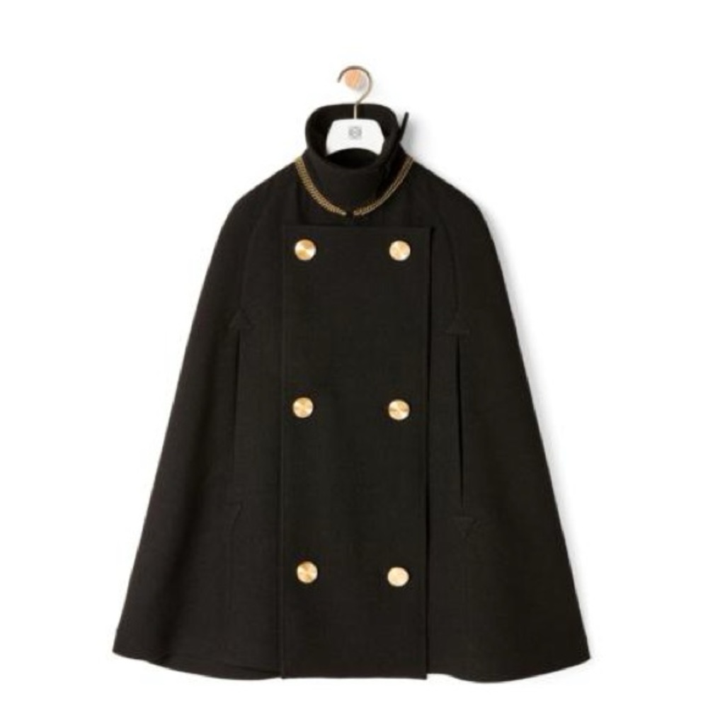 Black Loewe wool military cape - Picture 3 of 12